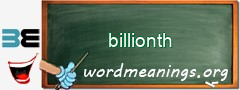 WordMeaning blackboard for billionth